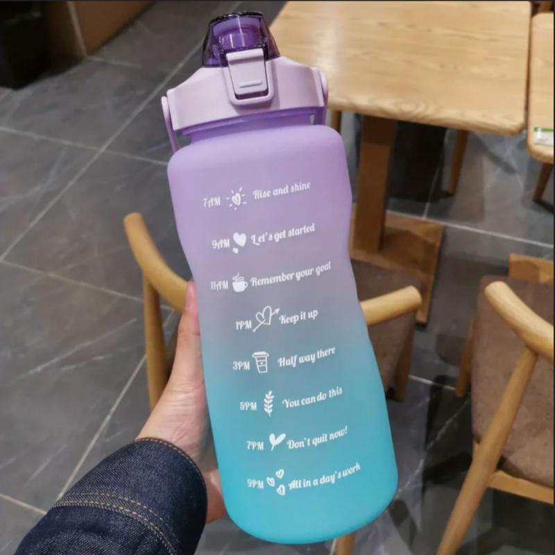 3 Adet Degrade Plastik Bardak Seti Büyük Kapasiteli Spor Su Şişesi Açık Hava Seyahat Spor Salonu Fitness Sürahileri Öğrenci Taşınabilir Pipetli Bardak