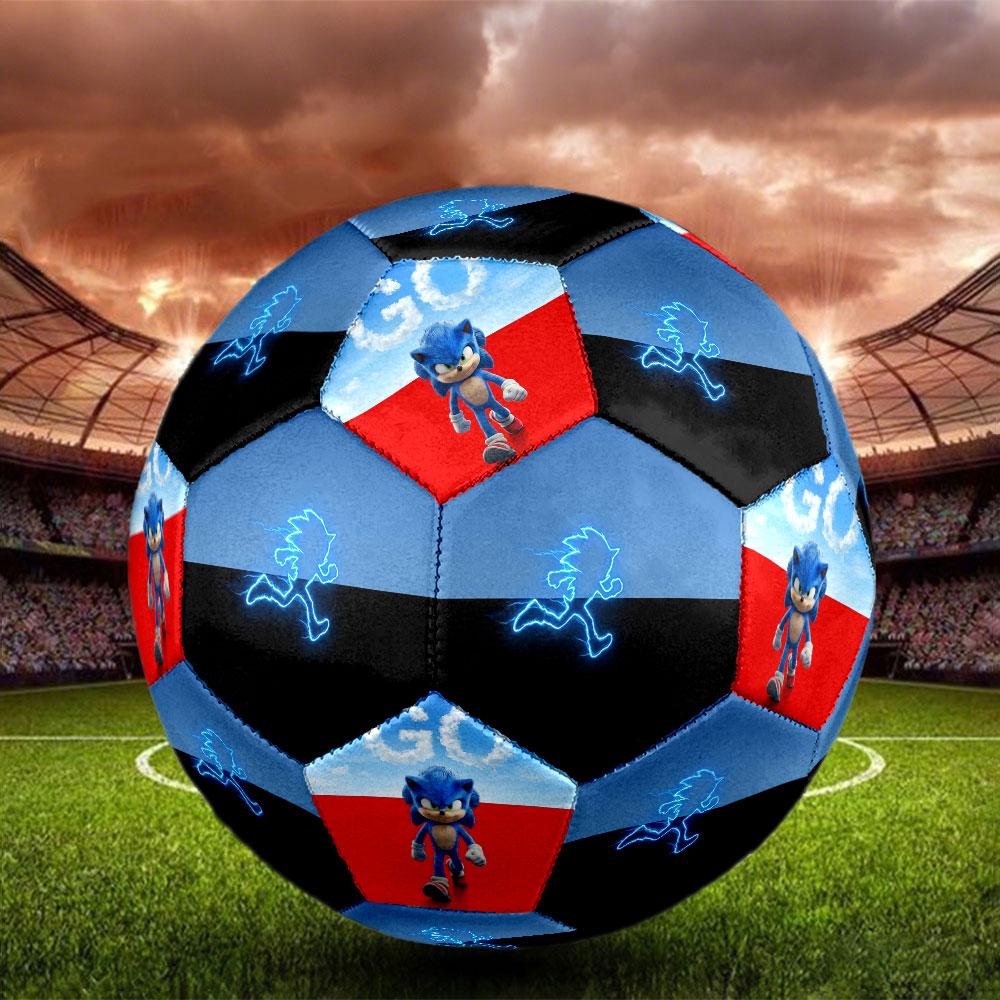 1pc Sonic the Hedgehog Soccer Ball Size 5 Indoor Soccer Ball Fashion Colorful Backyard Game - Great For Sports Fans Gift HE42