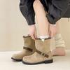 Niche design, belt buckle, thick heel, short boots, women's autumn and winter fashion, retro thick-soled temperament, Martin boots tide
