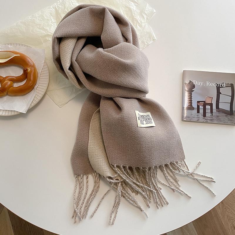 31Colors Fashion Cashmere Scarf for Women Warm Winter Solid Color Double Sided Wraps Neckerchief Poncho Echarpe Pashmina Stoles