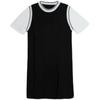 Women's Plus Size Two-Piece Style Color Block T-Shirt Dress with Tummy Coverage - Casual Summer Midi Skirt