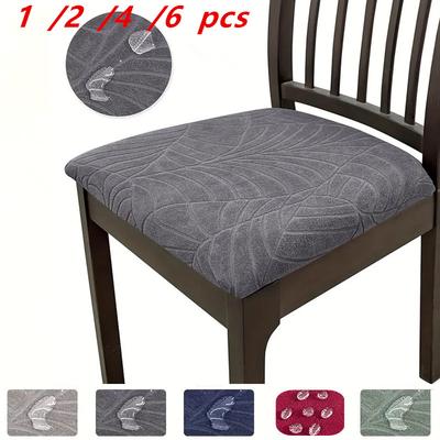 1/2/4/6Pc Jacquard Waterproof Chair Cover Slipcover For Dining Room ,Chair Seat Cover For Wedding Banquet Office Chair Protector
