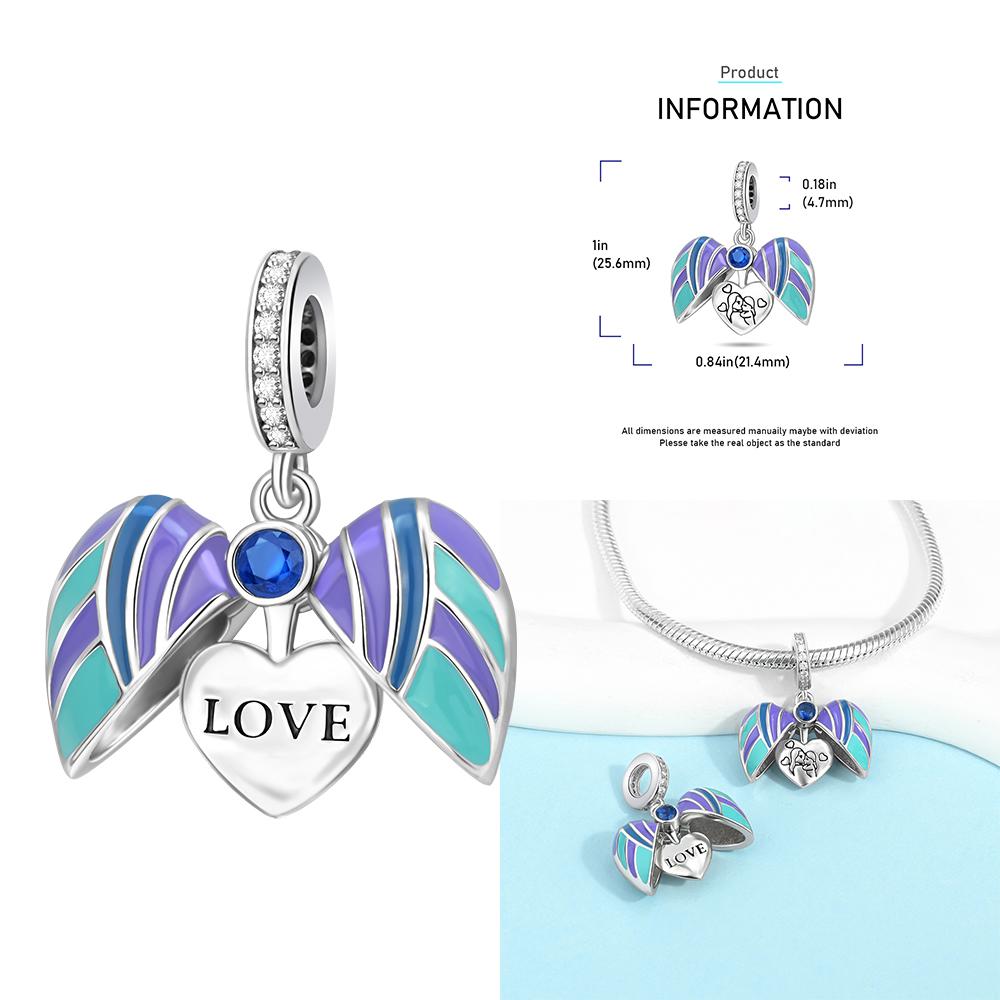 Copper Heart-Shaped Love Mothers House Family Bead Charm Pendant Fit Bracelet Jewelry Handmade Diy Gifts