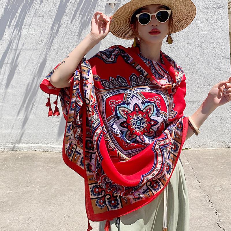 Women Shawl Wraps MODERN NEW SAGA Summer Beach Scarf Printed Stoles Female Thin Shawls Capes Tippet