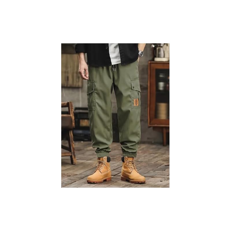 Lymio Men Cargo || Men Cargo Pants || Men Cargo Pants Cotton || Cargos for Men (Cargo-72-Green-XL) L зелёный