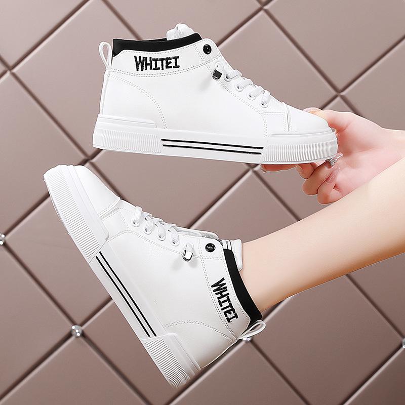 2023 Autumn Women's High-Top Breathable Sneakers: Korean Style Casual Sports Shoes 7612