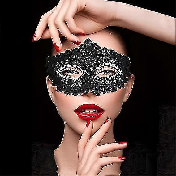 Maskenballmaske Venezianische Maske Gesichtsmaske Damen Maskenballmasken für Damen Halloween, Maskenball, Kostümparty Masken(1 Stück, Schwarz)
