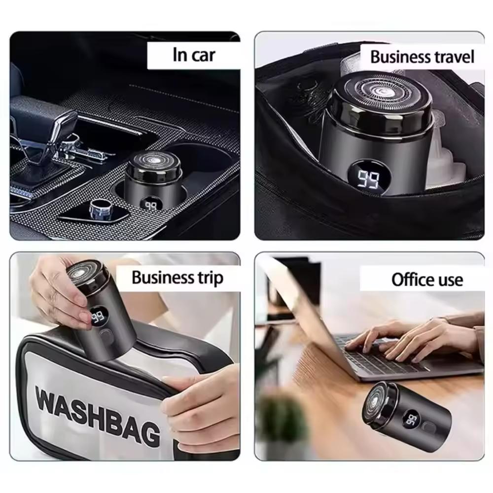 Men Electric Mini Shaver Rechargeable Type-c Charging Car Portable Led Digital Display Wet & Dry Shaver Men Women Home Razor