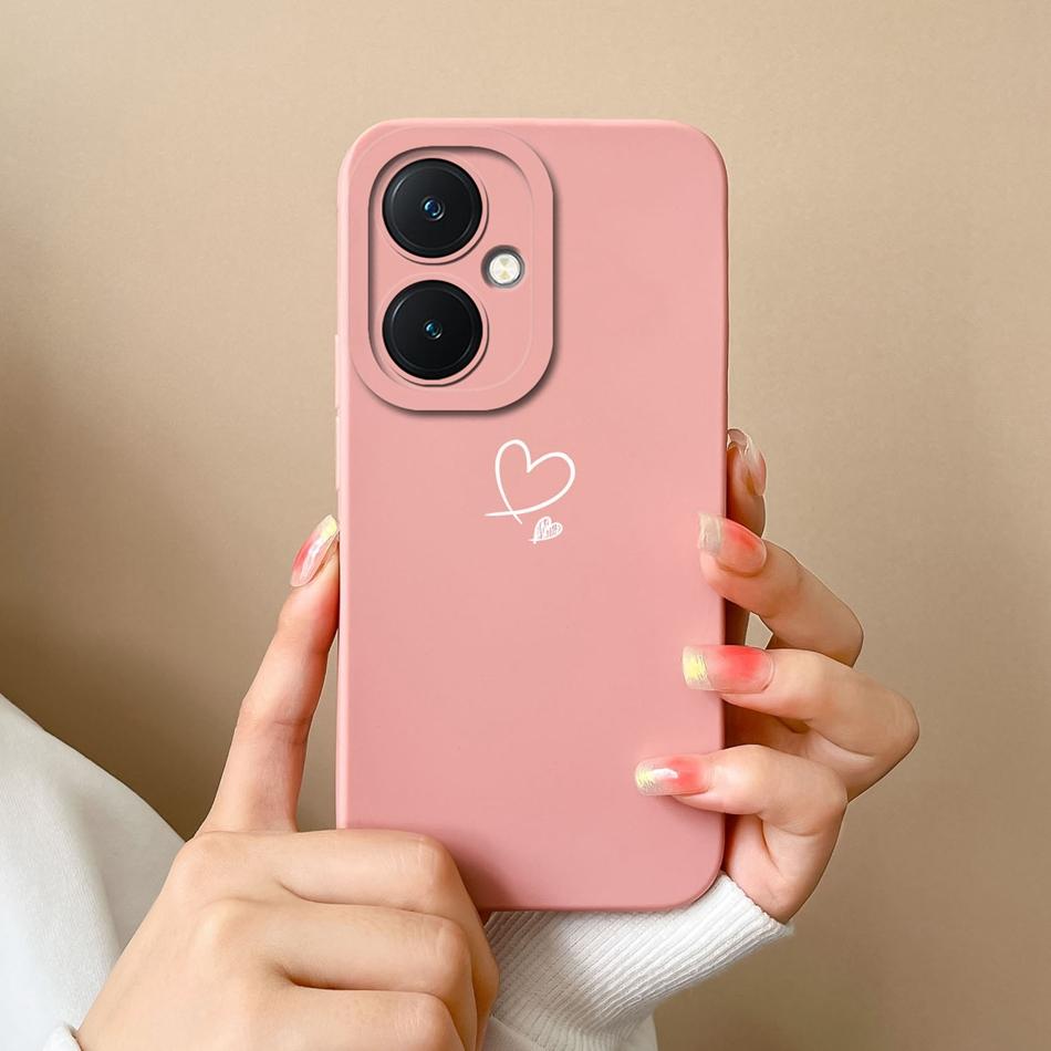 For Vivo Y27 4G 5G Phone Case Love Heart Soft Smooth Liquid Silicone Camera Protection Back Cover For Vivo Y 27 Funda Shell