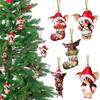 1PCS 3D Christmas Gremlins Ornament Fairy Light Santa Hat Gizmo Figurine Hanging Pendant Decor Christmas Tree Party Acesssories