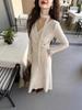 Elegant French Style Irregular Sweater Skirt Set for Women - Autumn/Winter Waist-Cinching Three-Piece Ensemble