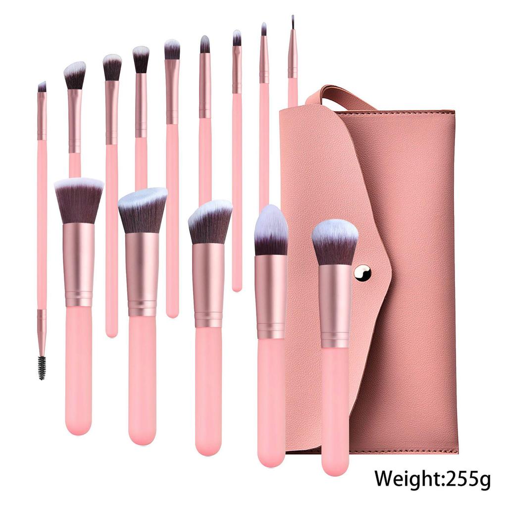 14-Piece Black Makeup Brush Set – Includes Eyeshadow & Blush Brushes with Soft Bristles