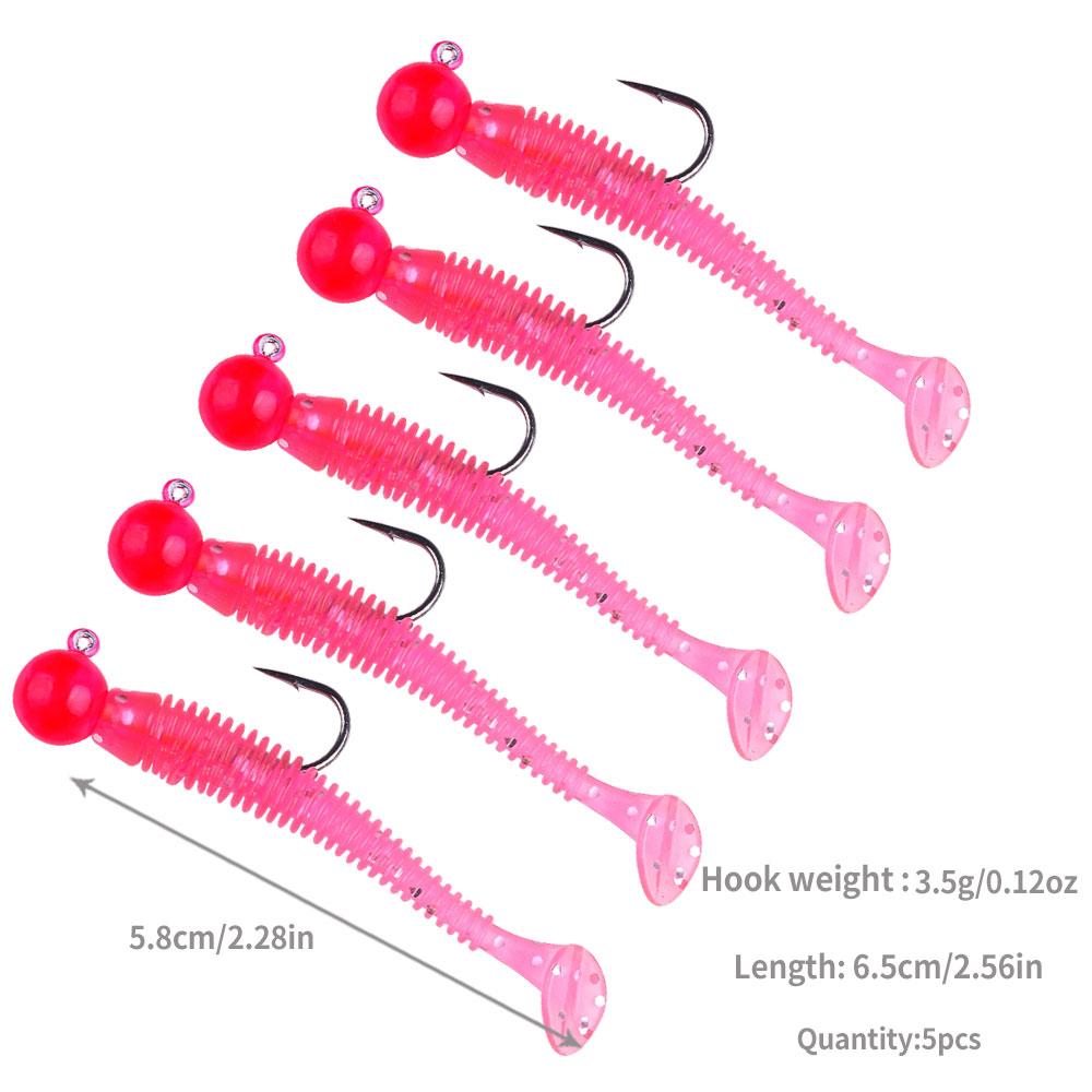 5 szt./4 szt./worek haczyk jigowy z miękką przynętą Pesca Wobler Sztuczna przynęta silikonowa przynęta Okoń Morszczuk Wędkowanie karpiowe miękki ogon przynęta na okonia