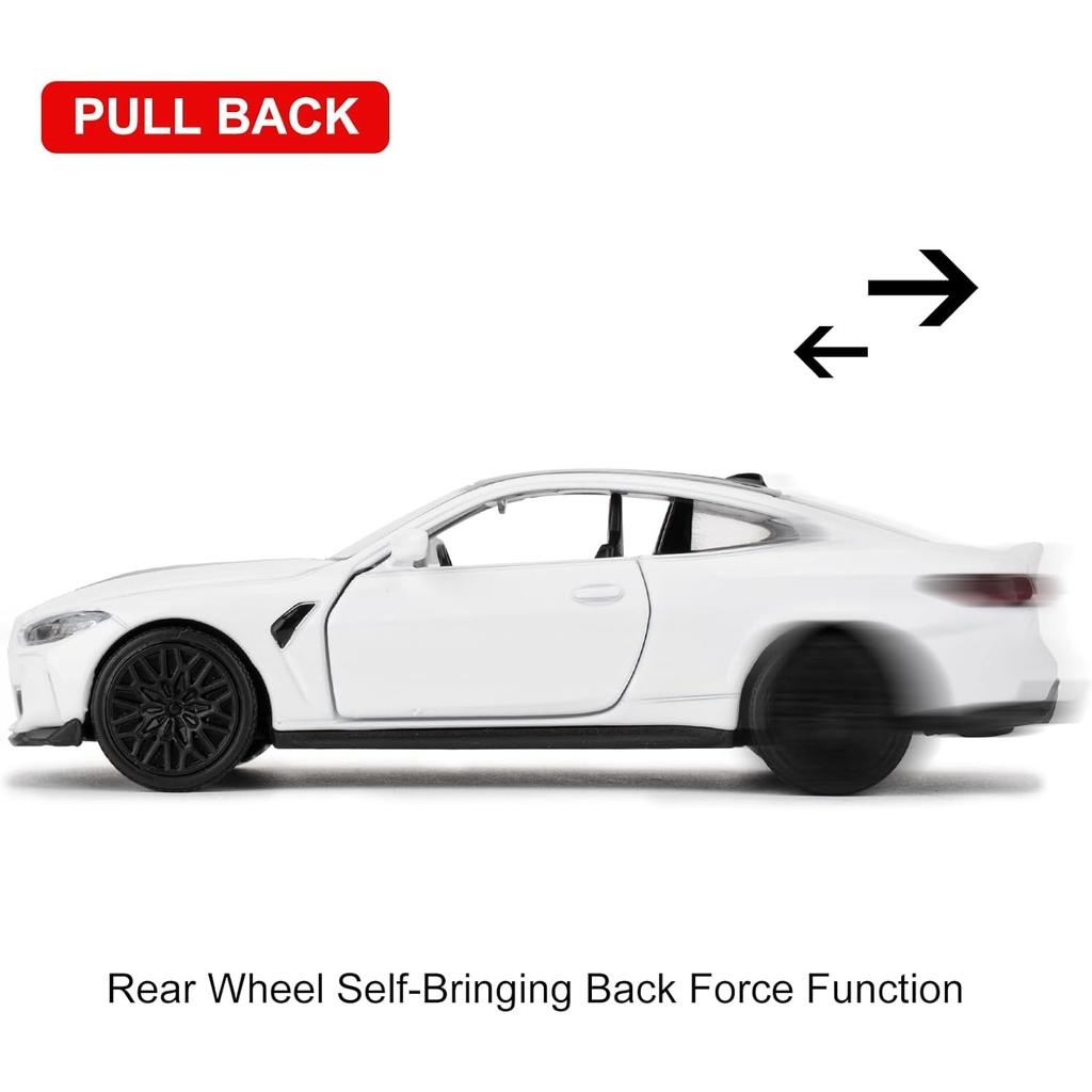 1/36 BMW M4 CSL Model Alloy Toy Car with Pullback Function, Suitable for Collecting and Decorating Model Toys, Car Gifts for Boys and Girls (Grey)