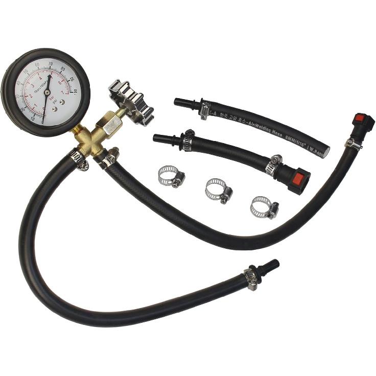 Universal Fuel Pressure Gauge Kit With Quick Connected Hose,0-100 PSI Fuel Pump Tester,Fuel Injection Pressure Tester Fuel Pressure Tester Kit Gas