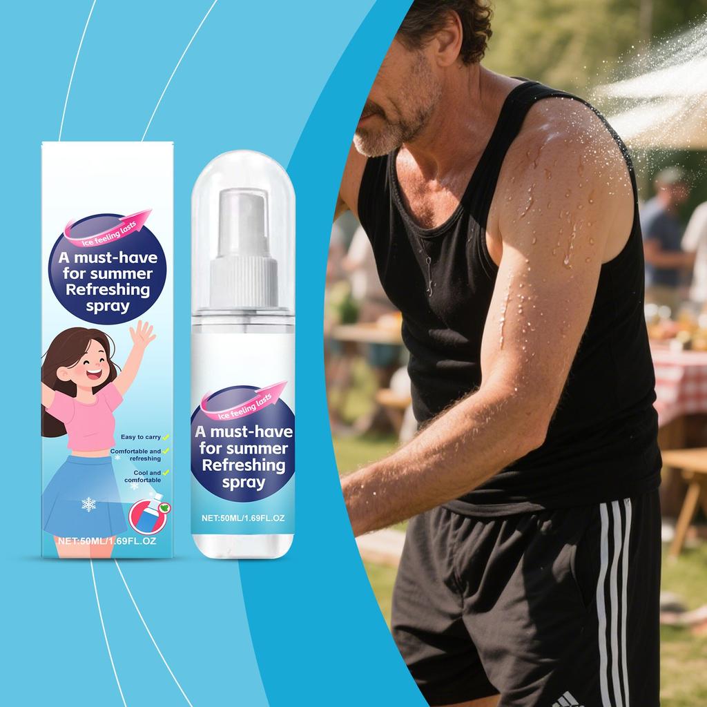 Summer Cool Spray Portable Outdoor Cool Feeling Comfortable Non-sticky Daily Care Spray 50ml