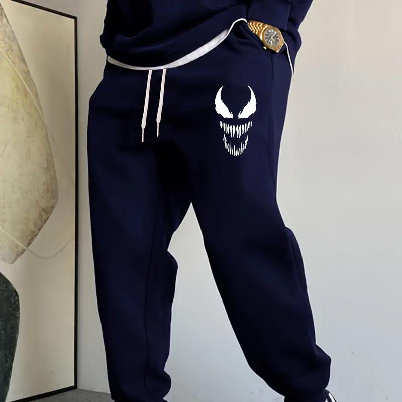 Spring Autumn Men New Pattern Print Jogger Trousers Elastic Waist Sweatpants