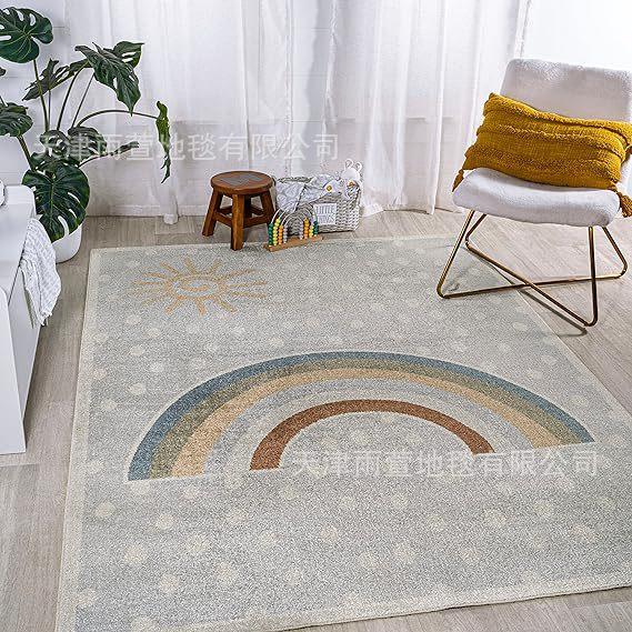 Retro Style Carpet Living Room Bedroom Tea Table Carpet Anti Slip Water Absorbing Carpet