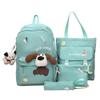 Four-Piece Backpack Set Puppy Student Schoolbag Unisex Large Capacity Backpack