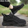 Oulylan New Anti-Slip Versatile Trendy Footwear For Motorcycle Men's Shoes Breathable Work Boots Casual Style Thick Sole