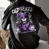 Men's Summer 100 Cotton Fashionable Casual Sports Loose Large Cartoon Bear Pattern Printed Round Neck Short Sleeve T-shirt Top