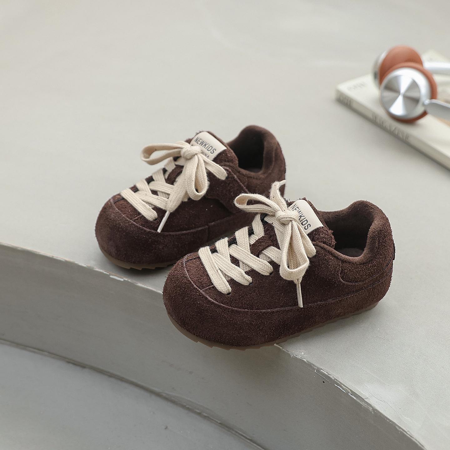 

2025 Winter Korean Style Kids Cotton-Padded Leopard Print Soft Sole Casual Sneakers 25 коричневий