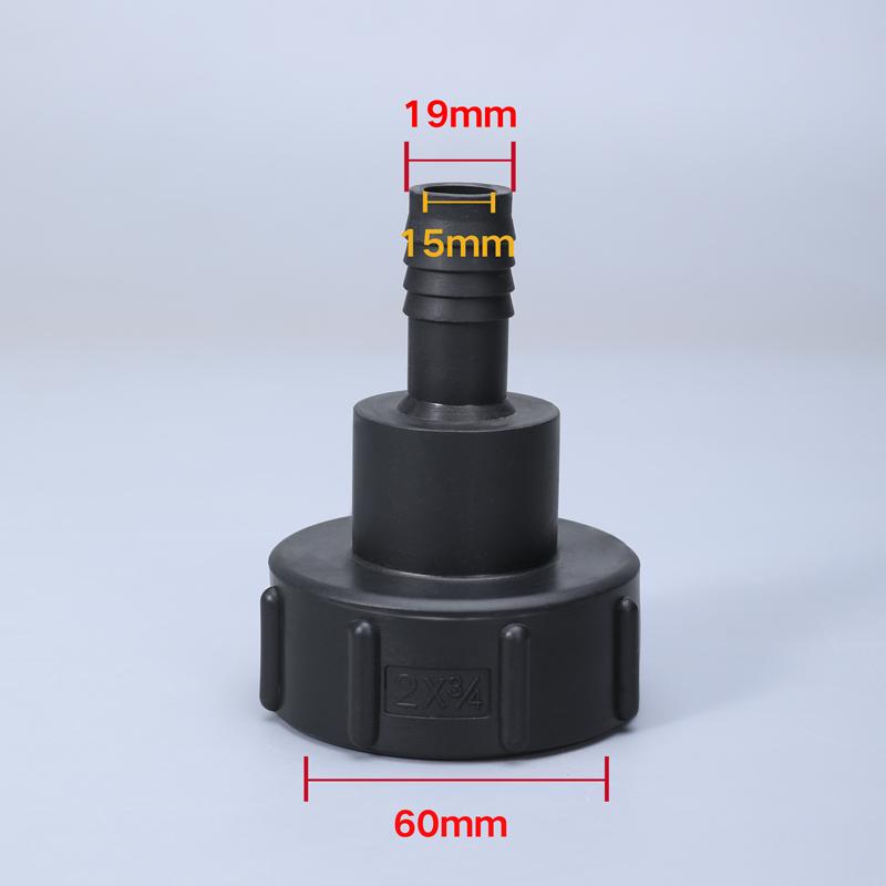 IBC Tank Adapter Inlet 60mm Coarse thread to 1/2" 3/4" 1" 2 inch Hose black Pipe Connector Garden Lawn Tap Accessories