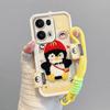 KEYSION Cartoon Cute Plush Embroidery Case for OPPO Reno13 5G with Lanyard Silicone Shockproof Phone Cover for OPPO Reno 13 Pro 5G