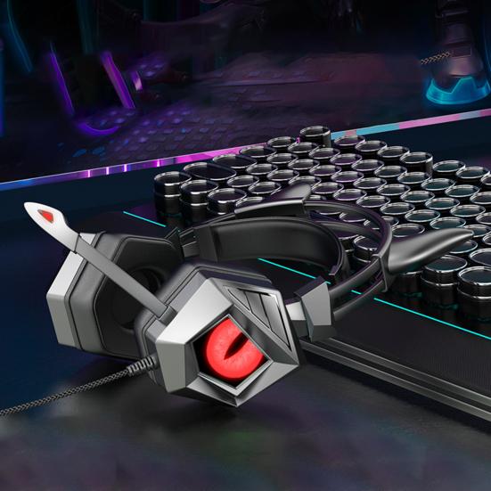 Wired Headset Luminous RGB Flash Light with Microphone 3.5mm/USB Cow Ear E-sports Game Headphone for Desktop