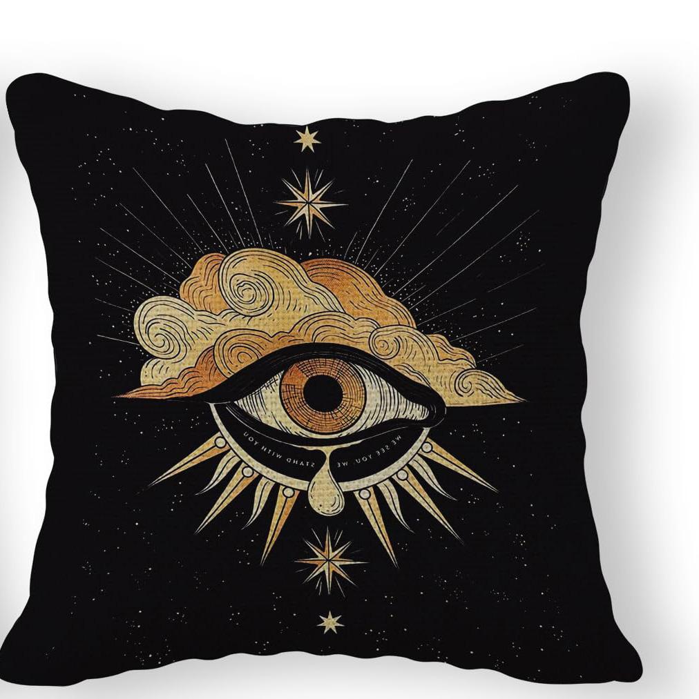 Zodiac Inspiration Print Cushion Cover, Durable & Stain-Resistant, Sofa & Bedroom Pillowcase