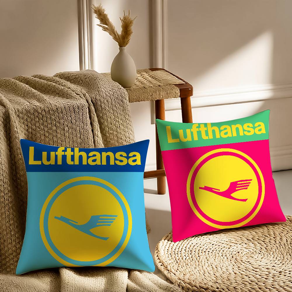 D-Deutsche Lufthansa Kuddfodral Soffa och Vardagsrum Dekorativa Kuddfodral Dammtäta och Kvalstertäta Osynlig Dragkedja