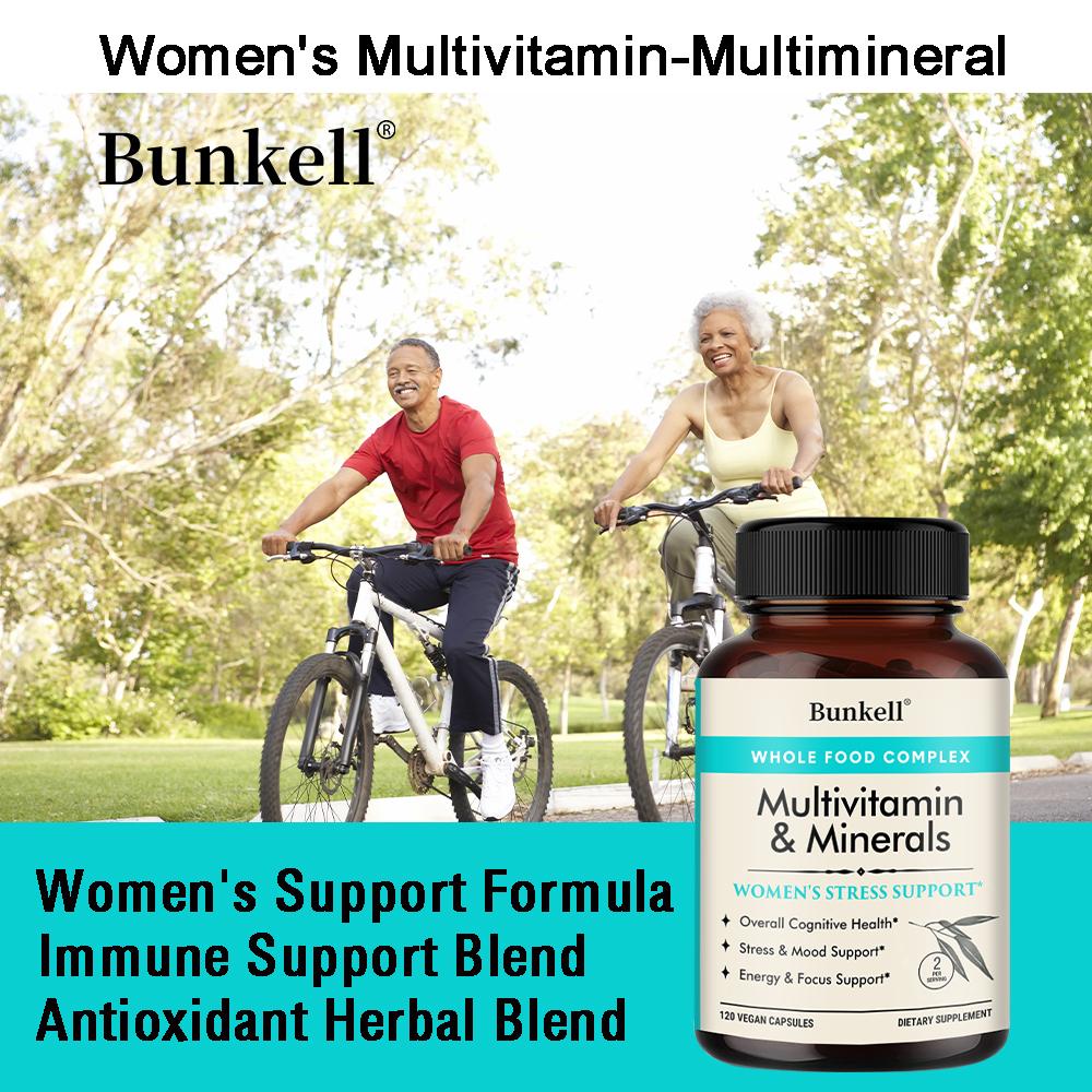 Women's Stress Support Multivitamin Minerals Whole Food 120 Capsules