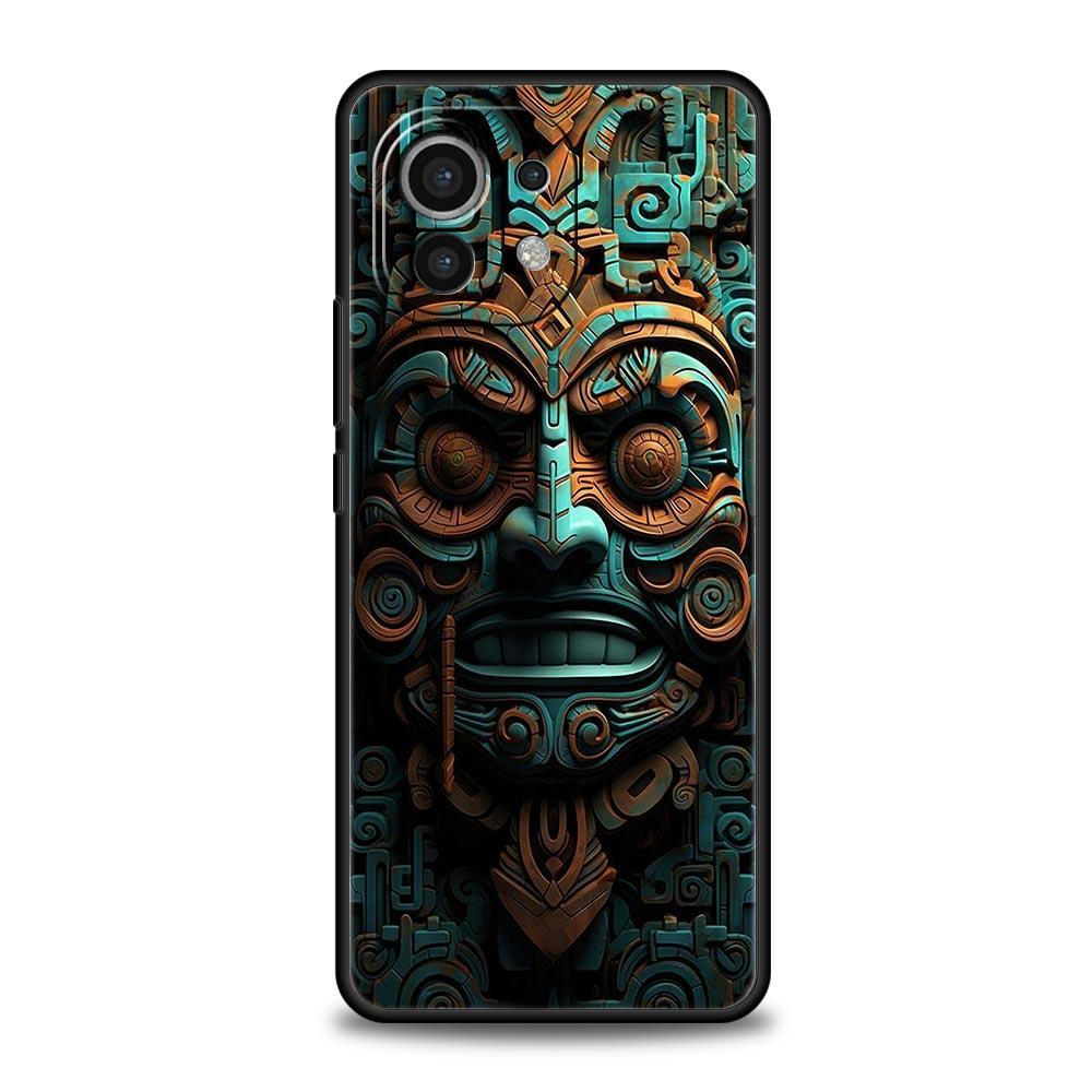 Vintage Totem Painting Phone Case Cover for Xiaomi Mi 17 15 14 13 12 11 Ultra 15T 14T 13T 12T 11T Pro Lite 5G Soft TPU Shell Bag
