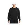 Nike Solo Swoosh Men's French Terry Crew Neck Long Sleeve Sweatshirt Loose Fit Embroidered Logo Black DX0812-010