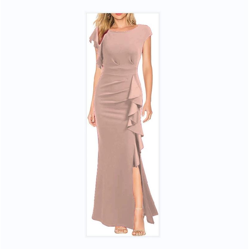 2026 Elegant Commuting Dress, Evening Gown, Ruffled Mermaid Tail Women's Long Dress