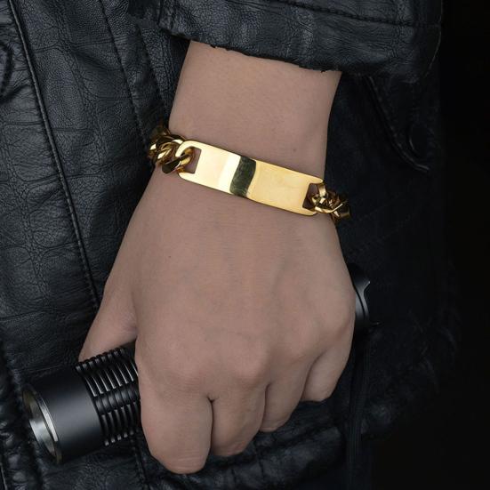 Männer Mode verspiegelt Edelstahl Kette Armband Armreif Party Schmuck Geschenk