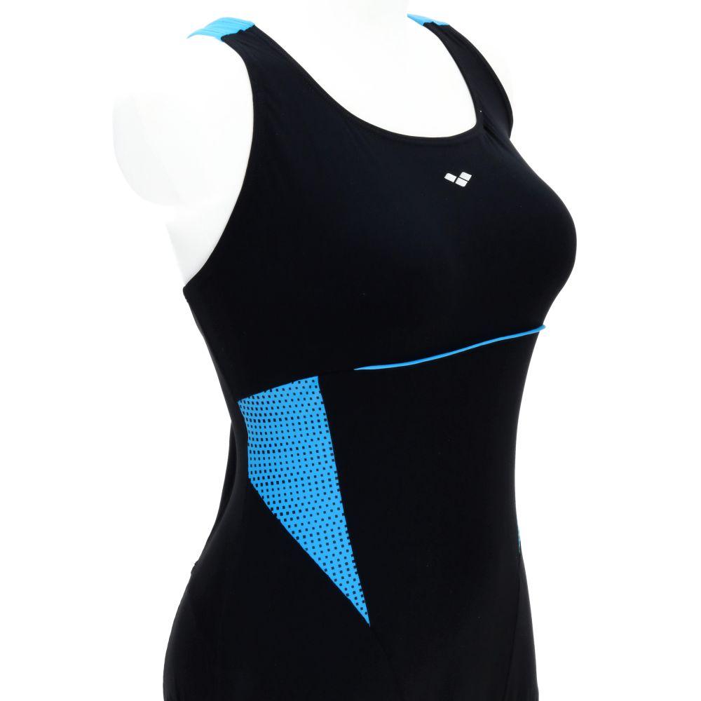 Arena Strój Damski Bodylift Vivien Light Cross Back One Piece Black Turquoise 2A90458/50 D48