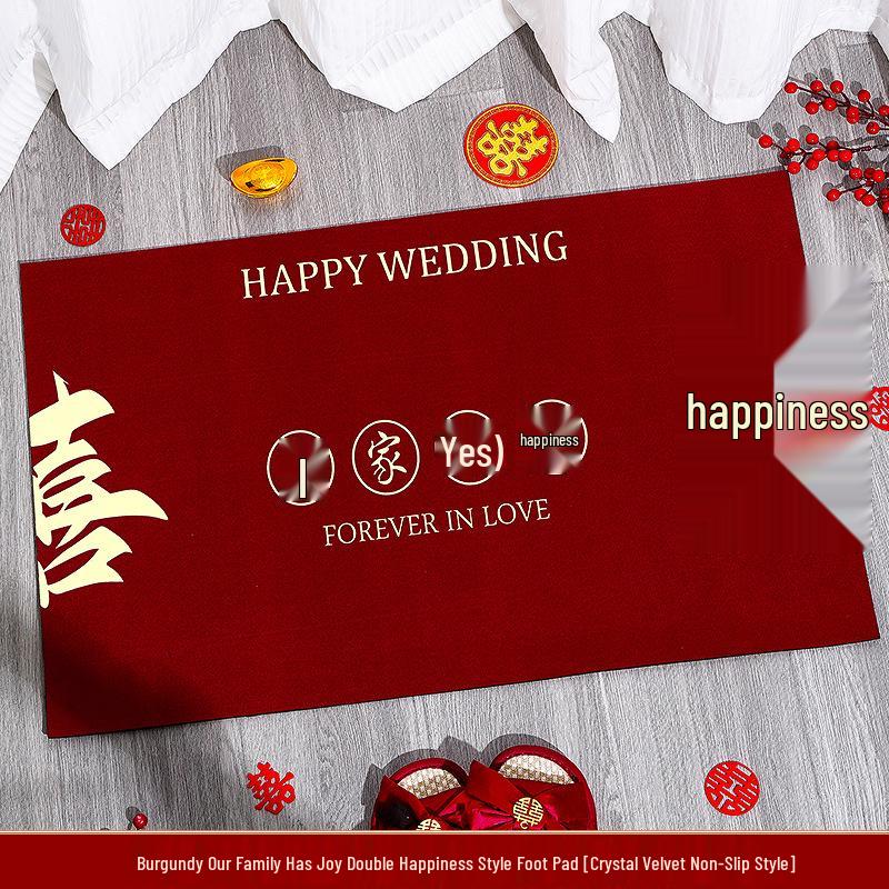 Welcome Door Mat - Happy Words Carpet for Home and Wedding Décor