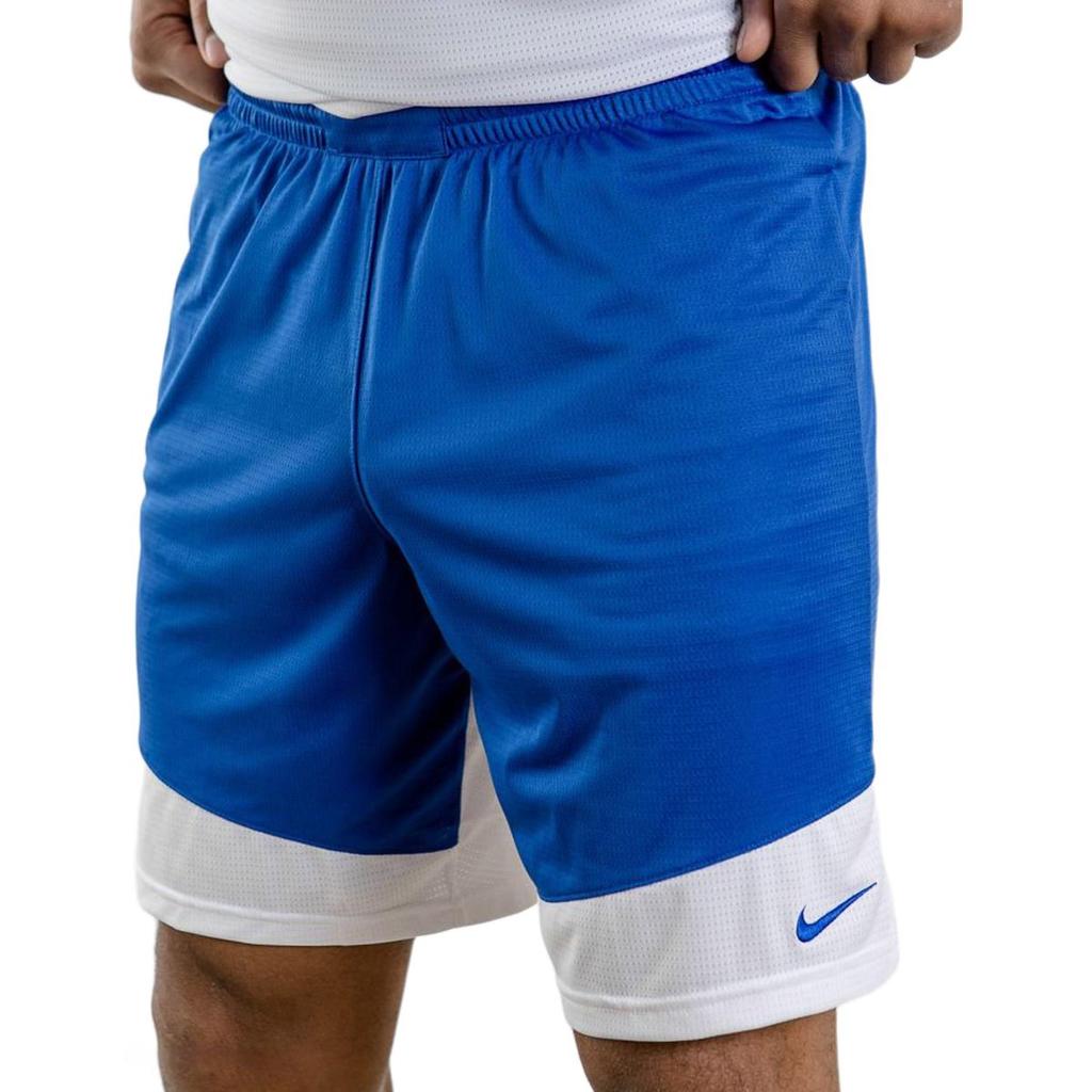 Nike Contrast Elastic Waist Polyester Mid-Rise Regular Fit Sports Shorts Men Bottoms Blue 867768-494