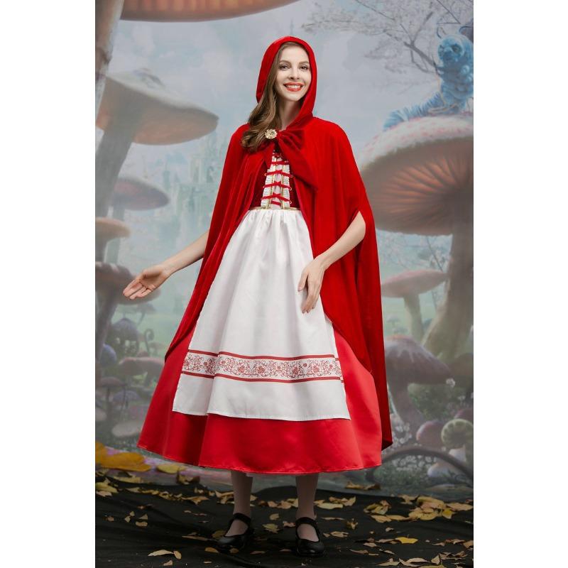 

Halloween Costume Little Red Riding Hood RPG Uniform Stage Show Costume Cloak S
