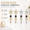 Faux Pearl Women Snowman Earrings Snowflake Christmas Earrings  Holiday Party