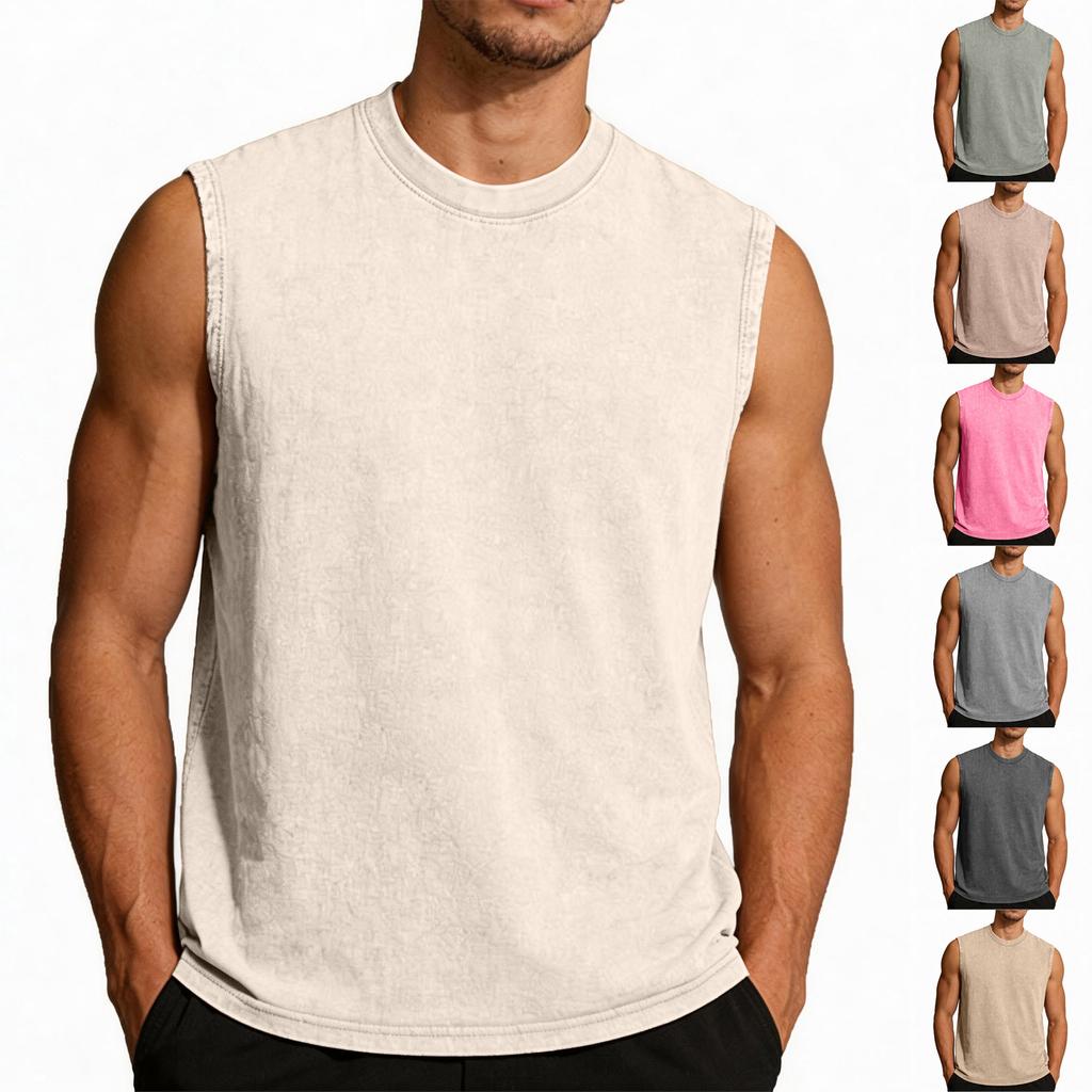 Unisex Sleeveless Casual Tank Top Loose Fit Vintage Streetwear Style Athletic Muscle Shirt Comfortable Fabric Soft Texture