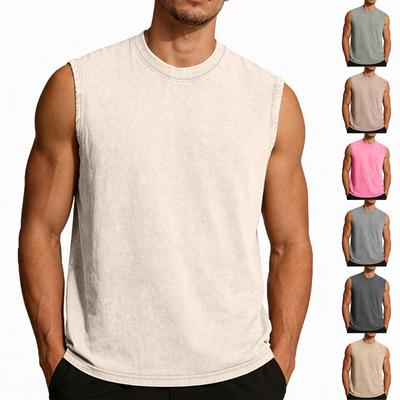 Unisex bez rukávů ležérní tílko volný střih vintage streetwear styl atletická svalová košile pohodlná látka měkká textura