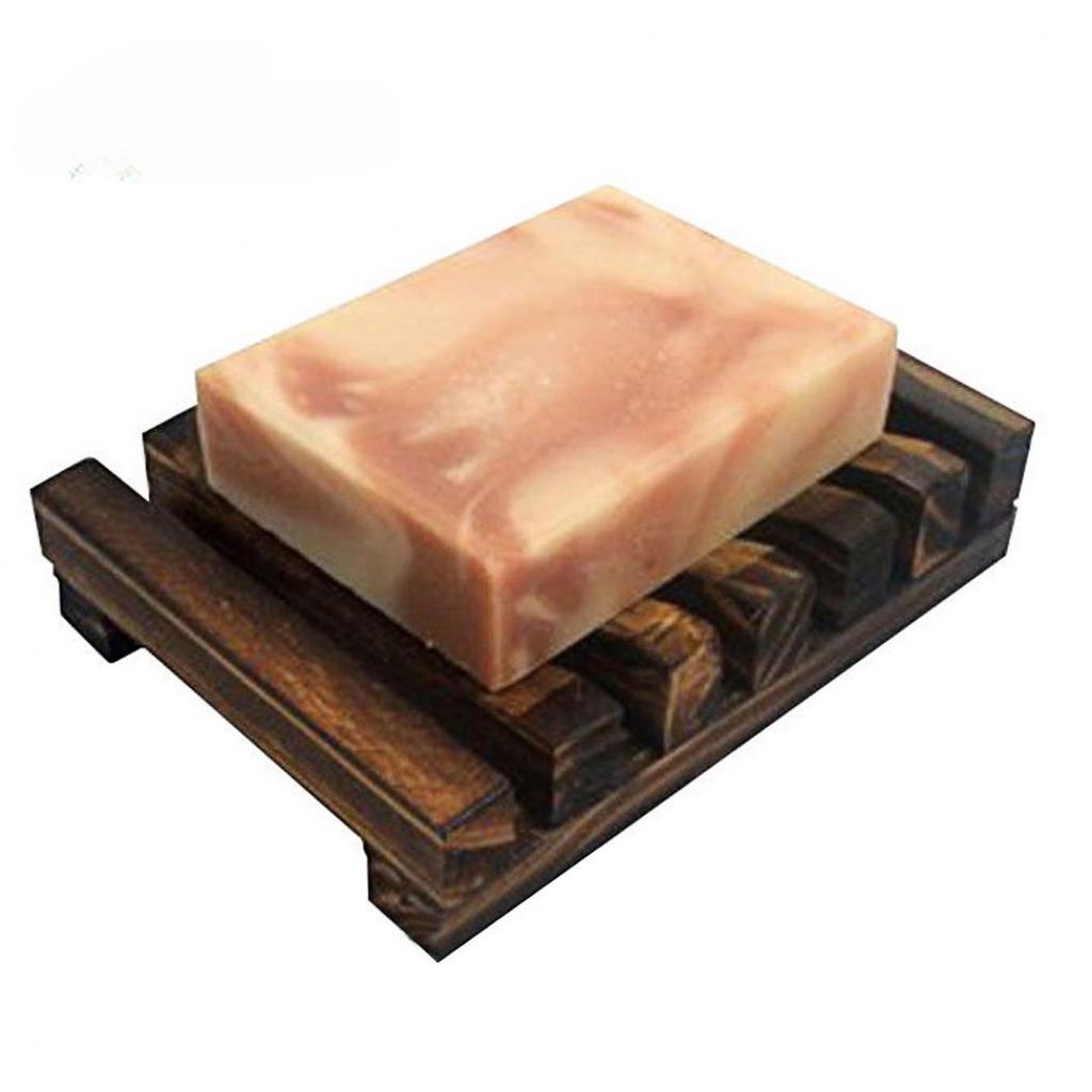 Bathroom Accessories Vintage Wood Gutter Plate Hollows Out Soap Dish Rack KTY