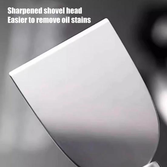 2Pcs Stainless Steel Pot Scraper Double-Ended Kitchen Grease And Burnt Food Remover Ice Scraper for Freezer Rust-Proof Essential Tool for Cookware &