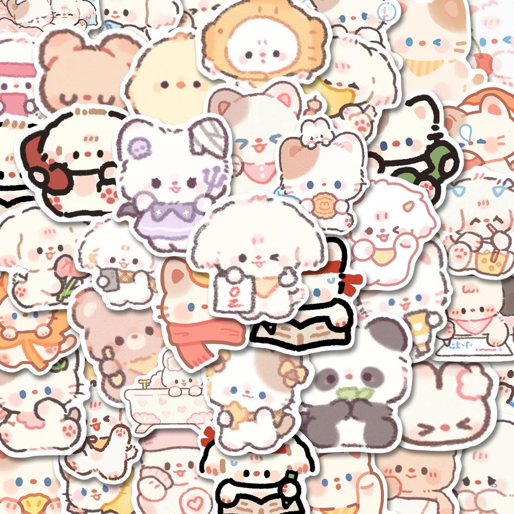 

64 Sheets Cartoon Mini Animal Stickers for Journals, Phone Cases, Water Cups, DIY Crafts, and Graffiti Decoration