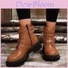 2024 New Women's Fashionable Short Ankle Boots With Thick Sole And Side Zipper