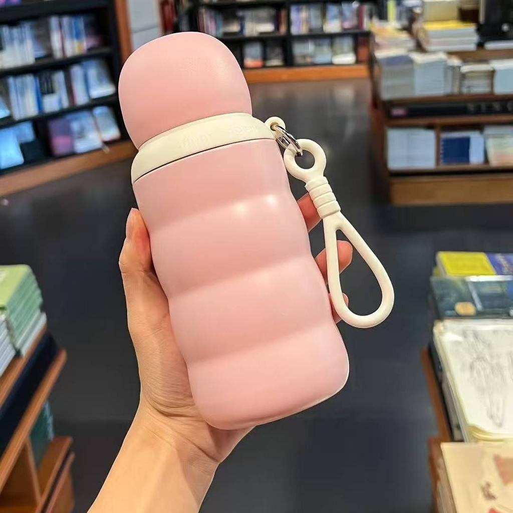 316 stainless steel insulated cup with creative mini bouncing straw and convenient hand-held water cup