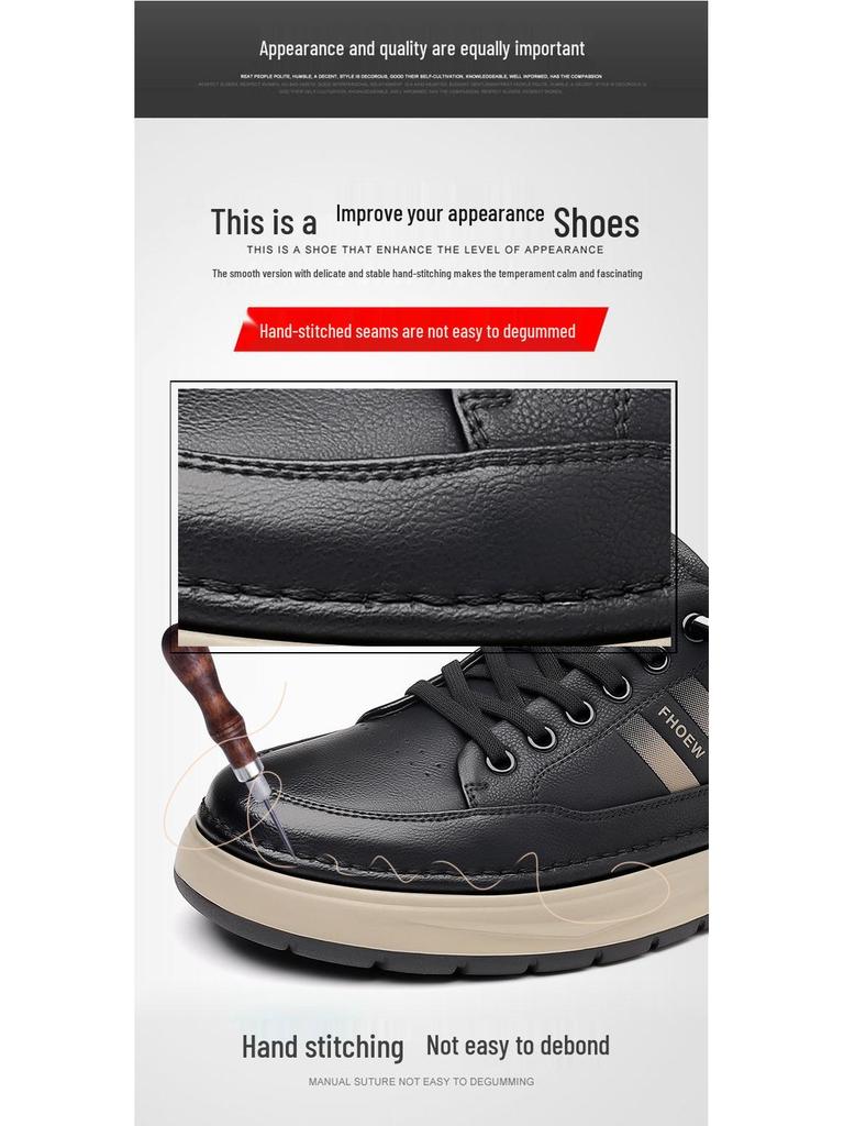 Xijue Bull 2025 Autumn/Winter Men's Casual Leather Shoes - Soft Sole and Upper