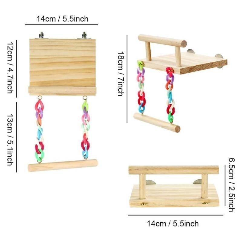 Swing Toy Bird Perch for Small Parrots Molar Grinding Scratchers Rack